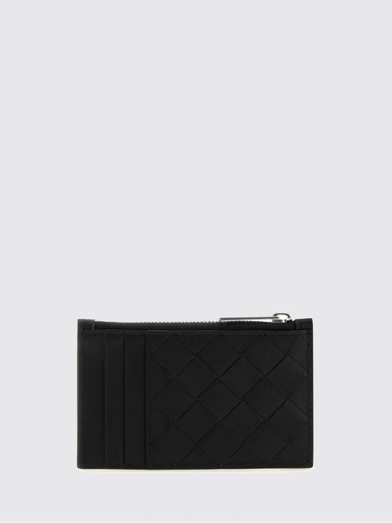 26FW 보테가베네타 인트레치아토 지퍼 카드 케이스 755985VCPQ3 8803 Black - BOTTEGA VENETA