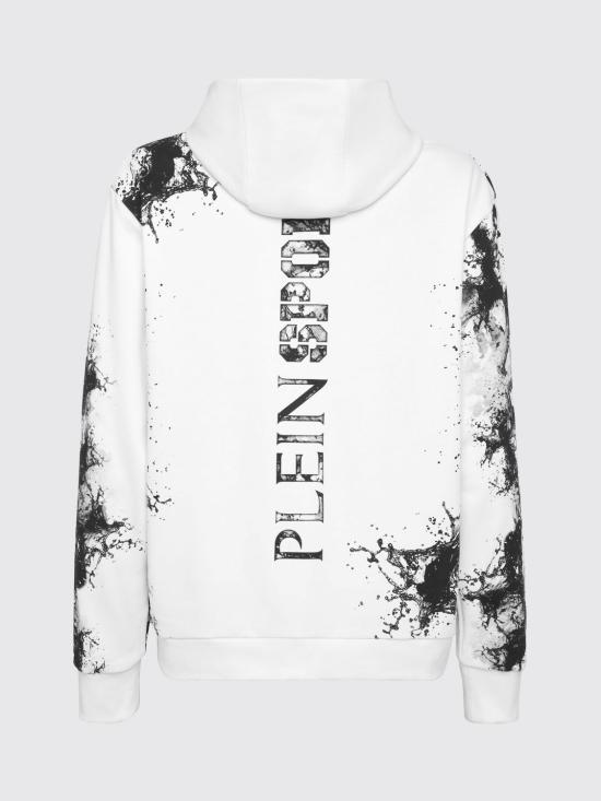 26SS 플레인스포츠 후드 티셔츠 UAECMJB3824SJY001N 01 White - PLEIN SPORT