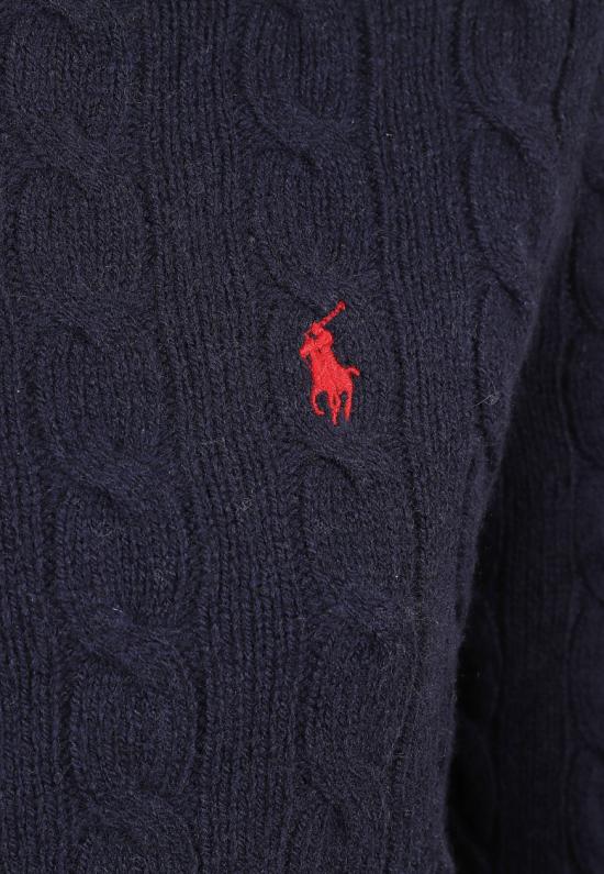 26FW 폴로 랄프로렌 울 캐시미어 케이블 니트 터틀넥 211888686 007 Blue - POLO RALPH LAUREN