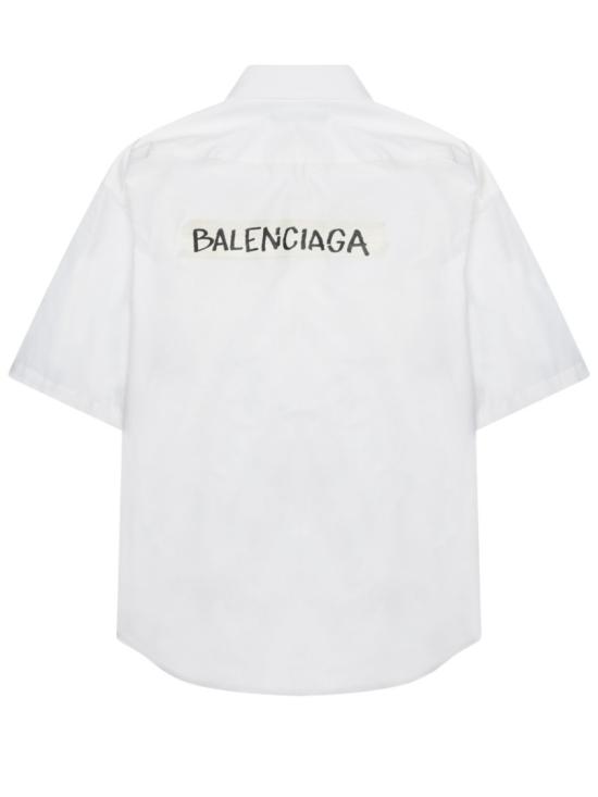  발렌시아가 마스킹 테이프 라지 핏 롱 슬리브 셔츠 857810 TRM289000 White - BALENCIAGA