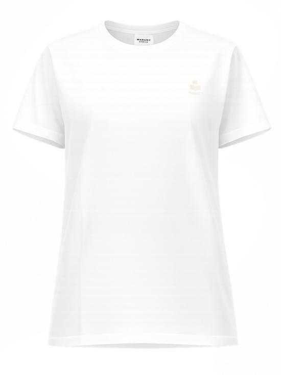  이자벨마랑에뚜왈 애비 로고 코튼 티셔츠 TS0070FA A1N98E20WH White