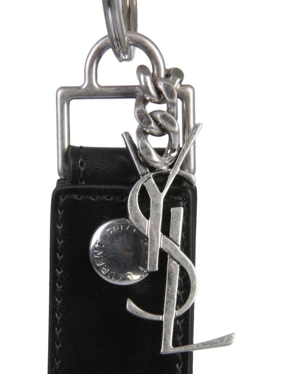  생로랑 모노그램 키링 스무스 레더 518323 0SX0E1000 Black - SAINT LAURENT