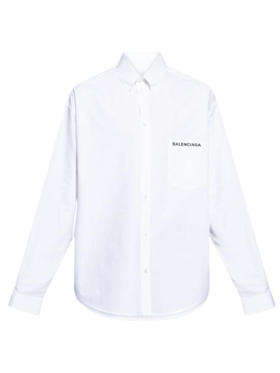  발렌시아가 패치 라지 핏 셔츠 830979 TRM289000 White