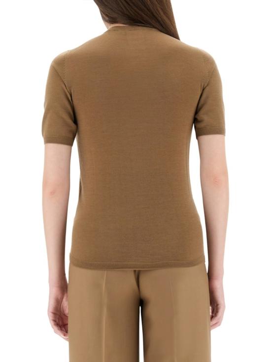 25FW 막스마라 GERICO 버진울 반소매 니트 탑 2521366161600 022004 Brown - MAX MARA