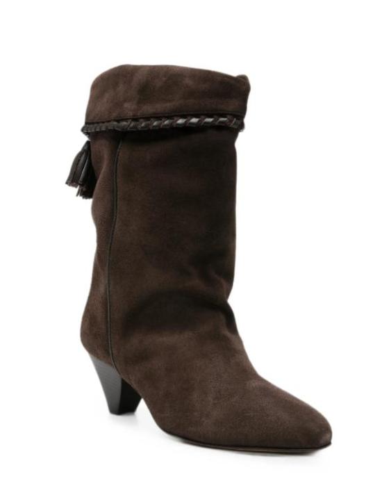 26FW 이자벨마랑 달비 드레이프 스웨이드 카프스킨 레더 부츠 BO0188FBC1A20S 50CL CHOCOLATE - ISABEL MARANT