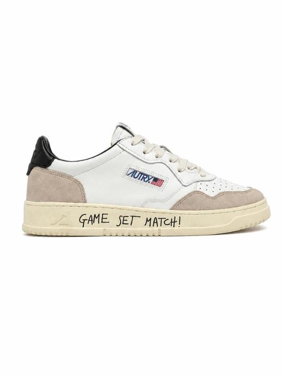 26FW 오트리 메달리스트 로우 레더 스니커즈 AULWMA 04 MATCH SUEDE WHT BLACK
