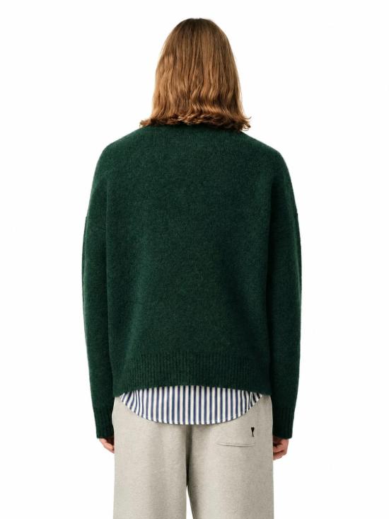 26FW 아미 ADC 크루넥 스웨터 UKS836KN0135 A279 VERT BOUTEILLE ECRU - AMI