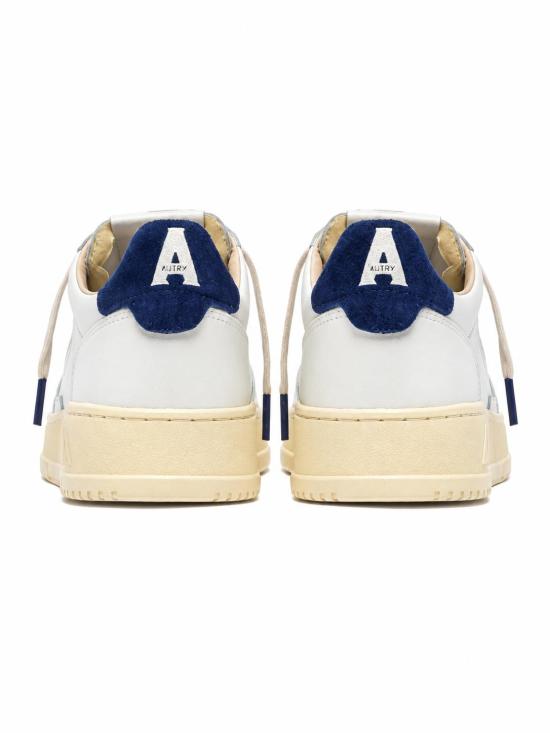 26FW 오트리 메달리스트 로우 레더 스니커즈 AULWBJ 03 LEA SUELOGO WHT BLUEDEP - AUTRY
