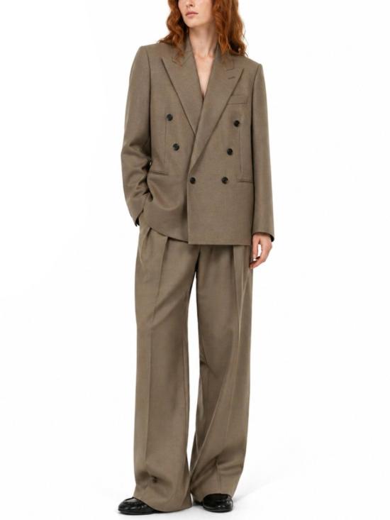  생로랑 스트레이트 팬츠 854457 Y7K112495 Brown - SAINT LAURENT