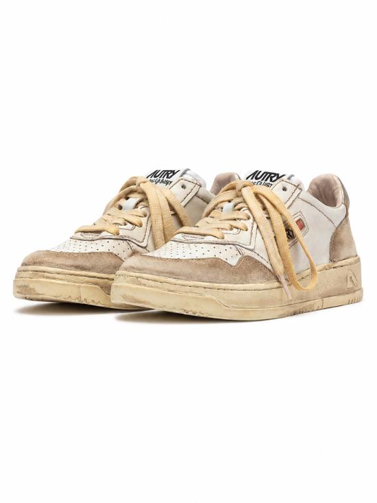 26FW 오트리 슈퍼 빈티지 메달리스트 로우 레더 스니커즈 AVLWLS 75 LEAT SUEDE WHT GOLD
