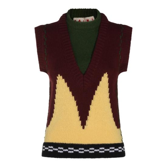 26FW 마르니 니트웨어 GCMD0673Q0UFH100INR92 Burgundy