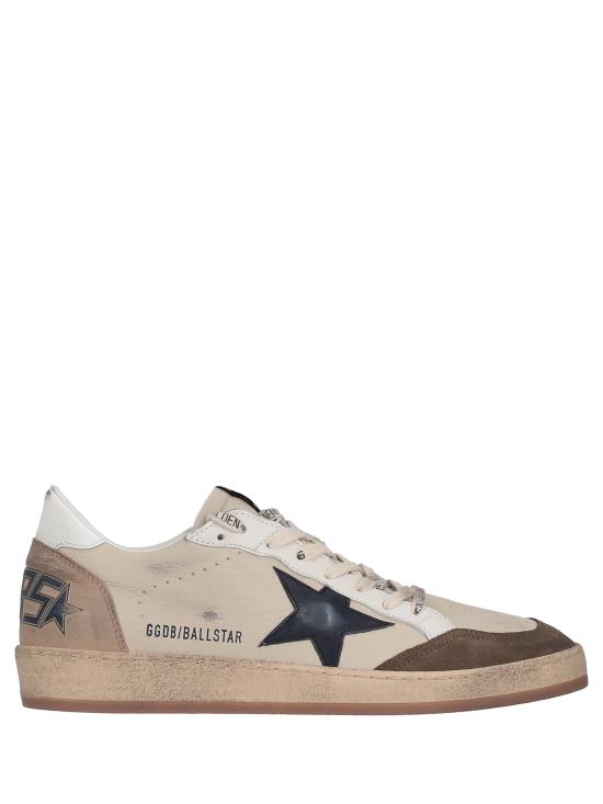 26FW 골든구스 볼 스타 스웨이드 스니커즈 GMF00117F008722 83406 CREAM WHITE LIGHT GREY MARBLE BLUE
