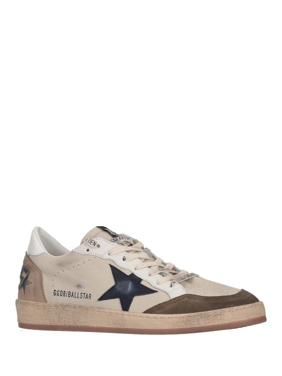 26FW 골든구스 볼 스타 스웨이드 스니커즈 GMF00117F008722 83406 CREAM WHITE LIGHT GREY MARBLE BLUE - GOLDEN GOOSE
