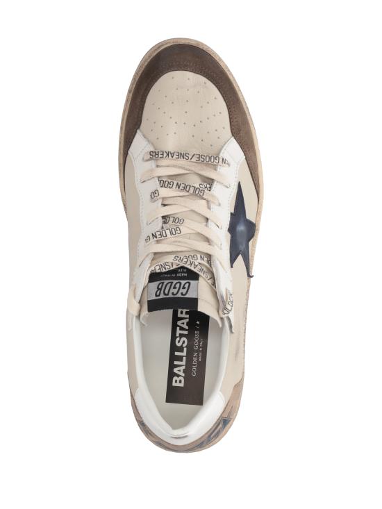 26FW 골든구스 볼 스타 스웨이드 스니커즈 GMF00117F008722 83406 CREAM WHITE LIGHT GREY MARBLE BLUE - GOLDEN GOOSE