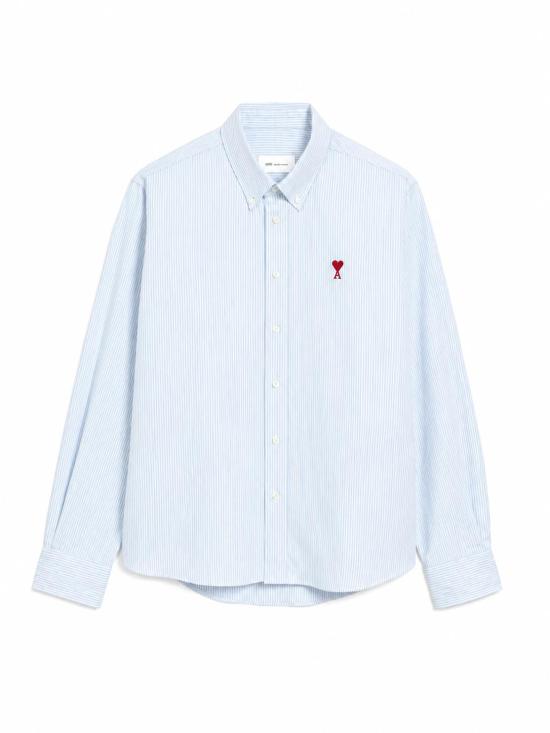26FW 아미 ADC버튼 다운 셔츠 BFUSH063CO0087 475 BLEU CIEL BLANC NATUREL