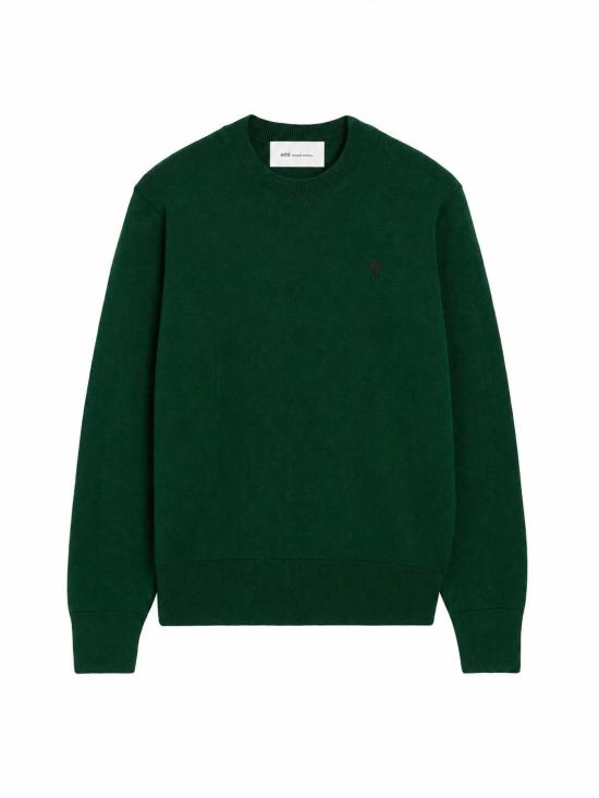 26FW 아미 ADC 크루넥 스웨터 HKS826001 A258 VERT BOUTEILLE NOIR