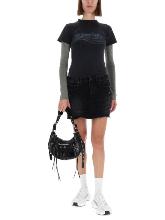 25FW 발렌시아가 와이드 레그 팬츠 852324 TTW671037 Black - BALENCIAGA