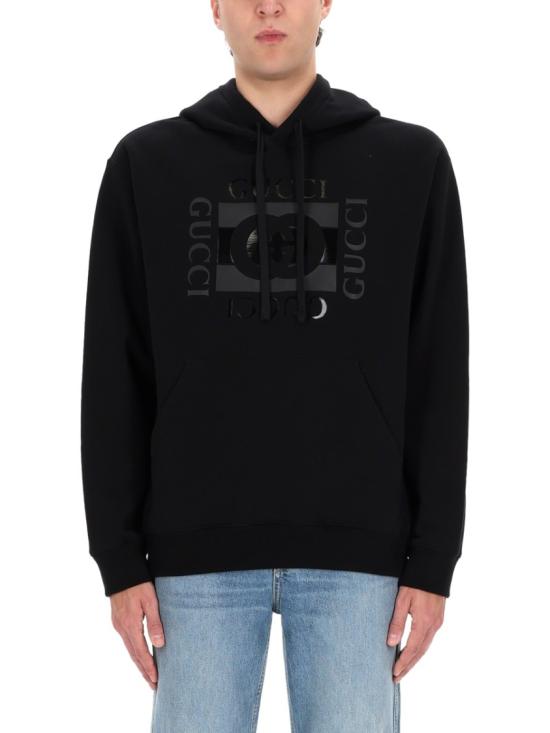  구찌 프린트 디테일 코튼 저지 스웨트셔츠 855976 XJHNH1152 Black - GUCCI