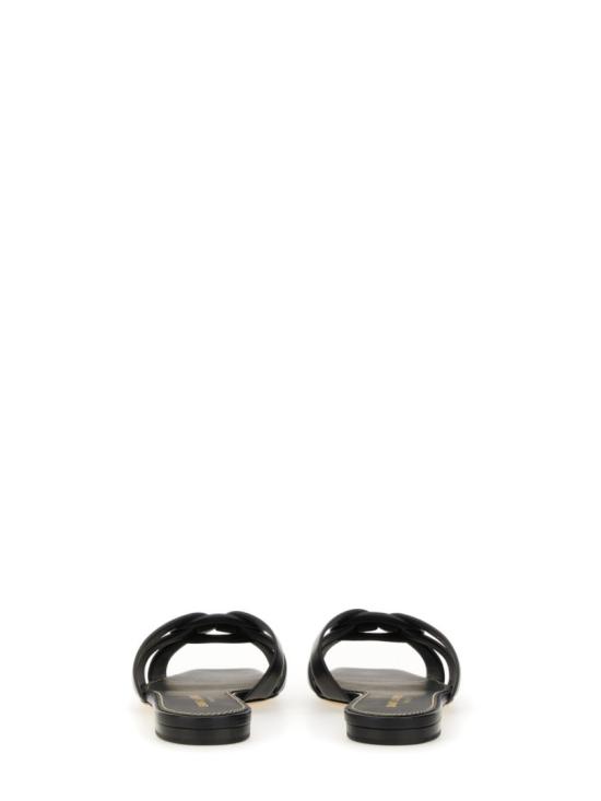  생로랑 스무스 레더 트리뷰트 플랫 뮬 571952 BDA001000 Black - SAINT LAURENT