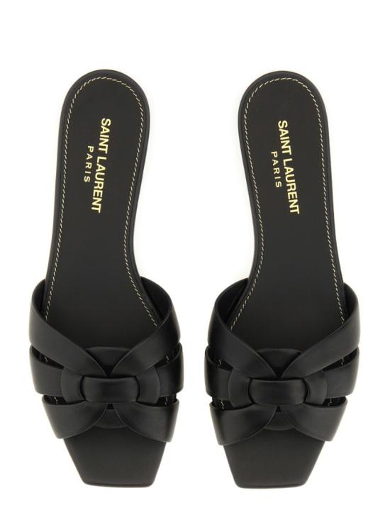  생로랑 스무스 레더 트리뷰트 플랫 뮬 571952 BDA001000 Black - SAINT LAURENT