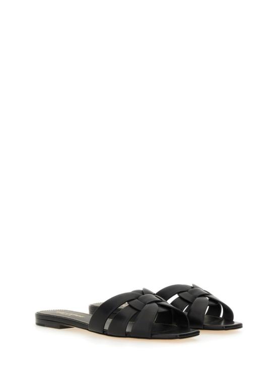  생로랑 스무스 레더 트리뷰트 플랫 뮬 571952 BDA001000 Black - SAINT LAURENT