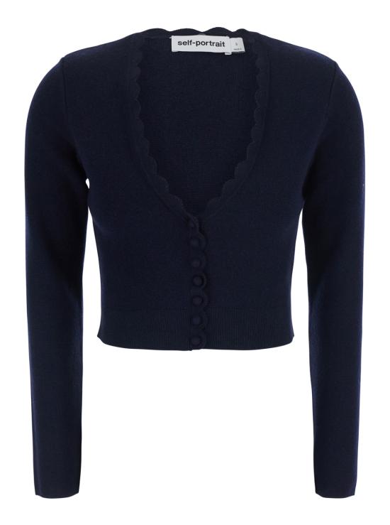 26FW 셀프 포트레이트 긴팔 티셔츠 AW26148CANNAVY Blu - SELF PORTRAIT