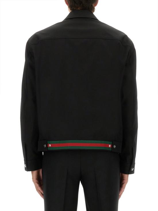  구찌 웹 디테일 코튼 트윌 자켓 827503 ZAQH51000 Black - GUCCI