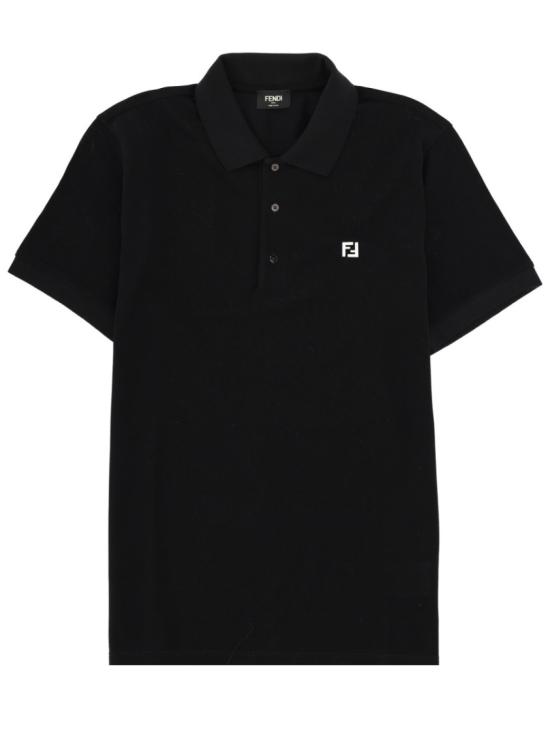 펜디 FF 메탈 피케 폴로 티셔츠 FY0985 AUA5F0QA1 Black