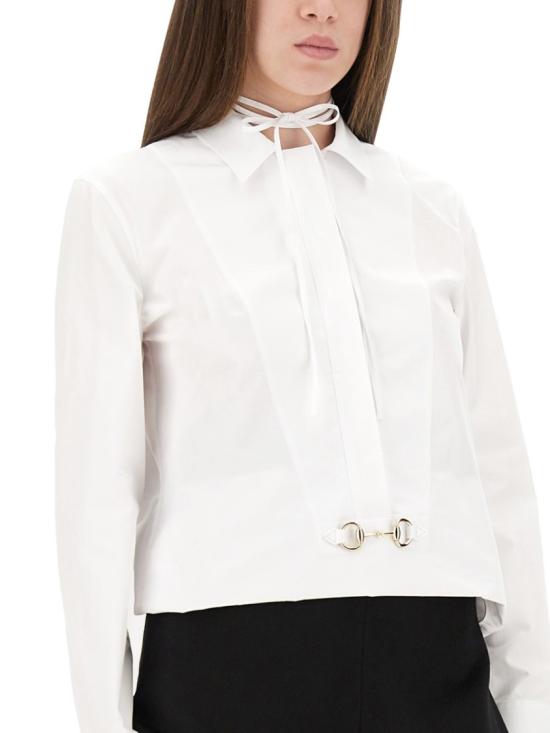  구찌 스빗 타이 넥 셔츠 831912 Z8B2P9000 White - GUCCI