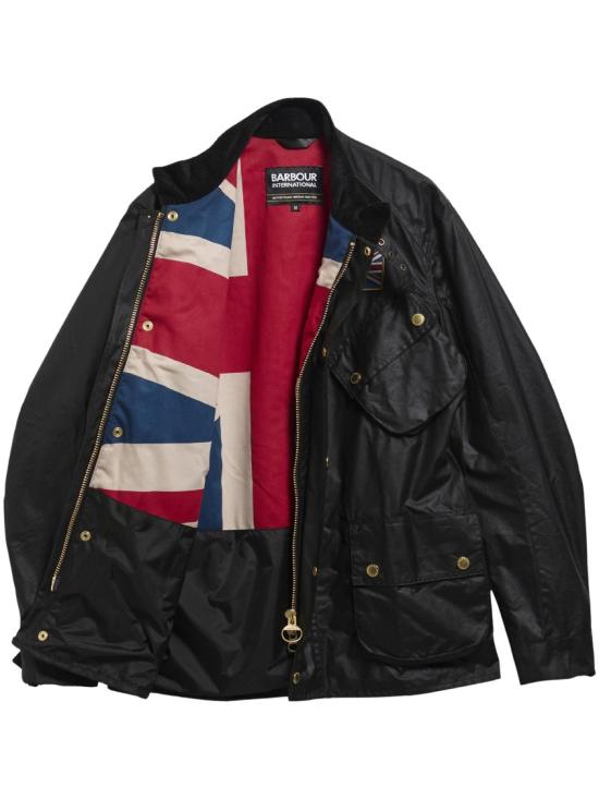 26FW 바버 유니언 잭 인터내셔널 왁스 재킷 MWX0068BK91 Black