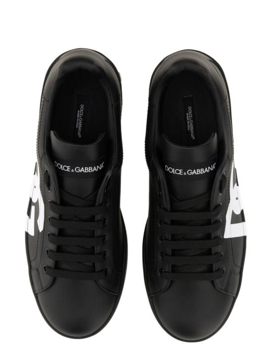  돌체앤가바나 DG 로고 카프스킨 나파 포르토피노 스니커즈 CS1772 AC3308B956 Black - DOLCE & GABBANA