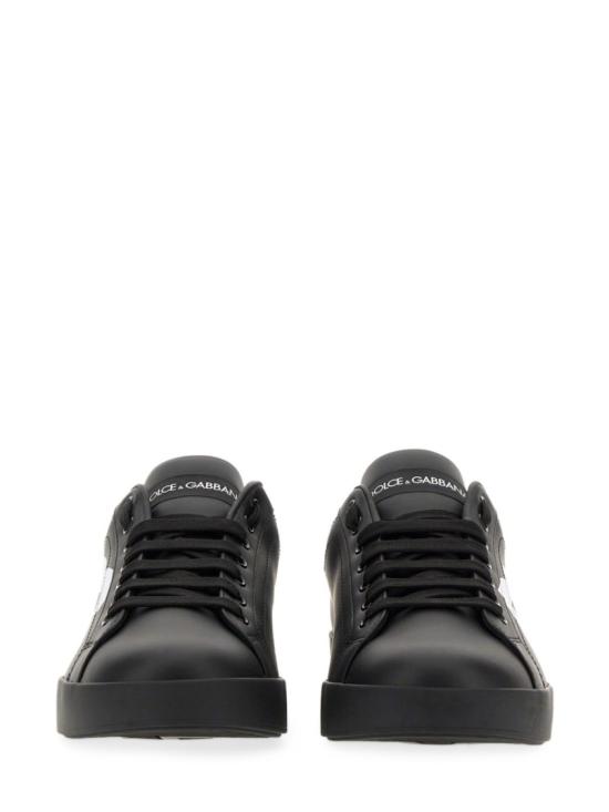  돌체앤가바나 DG 로고 카프스킨 나파 포르토피노 스니커즈 CS1772 AC3308B956 Black - DOLCE & GABBANA