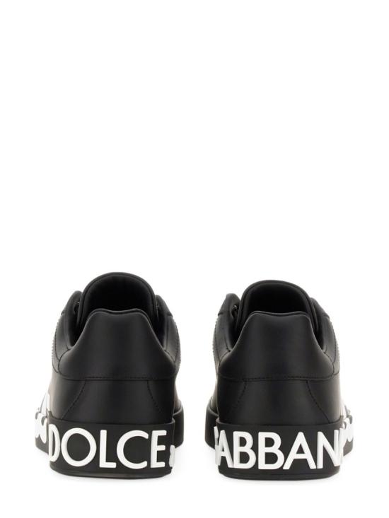 돌체앤가바나 DG 로고 카프스킨 나파 포르토피노 스니커즈 CS1772 AC3308B956 Black - DOLCE & GABBANA