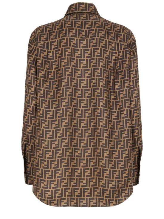  펜디 실크 셔츠 FS8107 A8G3F118W Brown - FENDI