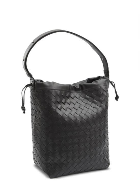  보테가베네타 인트레치아토 비블리오테카 버킷백 836020 V2HL18803 Black - BOTTEGA VENETA