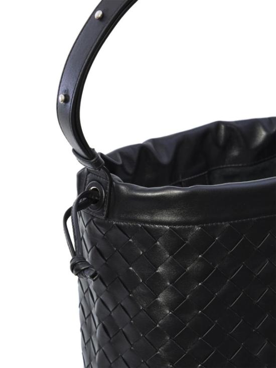  보테가베네타 인트레치아토 비블리오테카 버킷백 836020 V2HL18803 Black - BOTTEGA VENETA