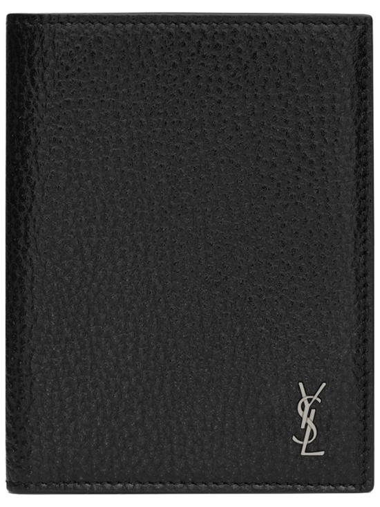  생로랑 타이니 카산드라 크레딧 카드 월렛 그레인드 레더 847958 AAELP1000 Black