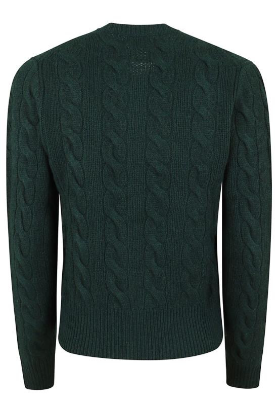 26FW 폴로 랄프로렌 로고 자수 크루넥 가디건 211972104 503 Green - POLO RALPH LAUREN