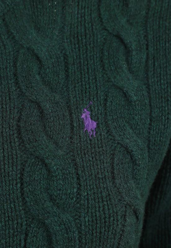 26FW 폴로 랄프로렌 로고 자수 크루넥 가디건 211972104 503 Green - POLO RALPH LAUREN