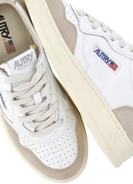 26FW 오트리 메달리스트 로우 레더 스니커즈 AULWLS75WHT GOLD White - AUTRY
