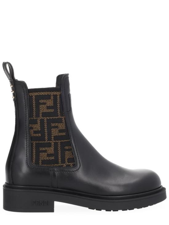  펜디 필로 레더 FF 패브릭 바이커 부츠 8T8576 A379F1TOG Black