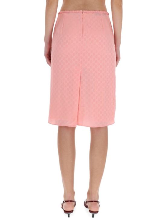  구찌 GG 실크 자카드 스커트 846275 ZATF95136 Pink - GUCCI