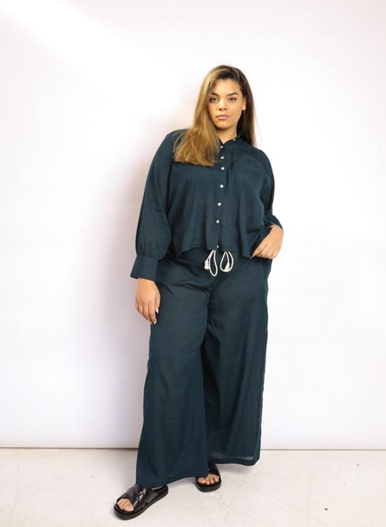  시크 콜렉티브 스트레이트 팬츠 Seek Collective Drawstring Pants Spruce - SEEK COLLECTIVE