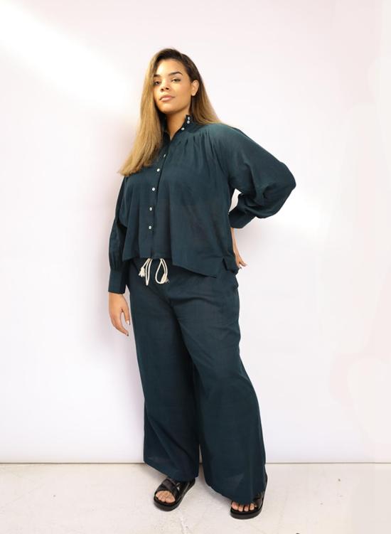  시크 콜렉티브 스트레이트 팬츠 Seek Collective Drawstring Pants Spruce - SEEK COLLECTIVE