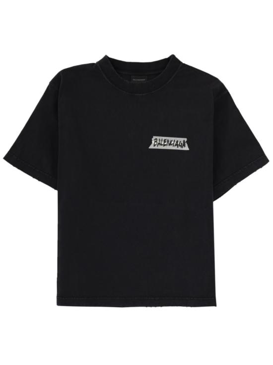  발렌시아가 마스킹 테이프 티셔츠 850990 TTVL61041 Black