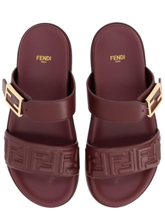  펜디 카프 레더 플랫 샌들 8X8710 ABOHF0L7X Burgundy - FENDI