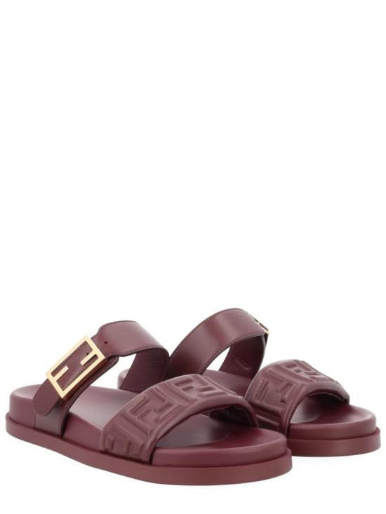  펜디 카프 레더 플랫 샌들 8X8710 ABOHF0L7X Burgundy - FENDI