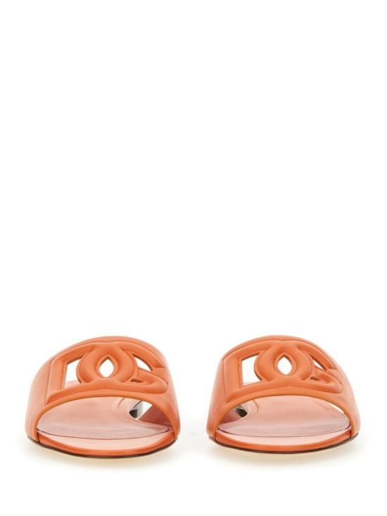  돌체앤가바나 DG 로고 카프스킨 슬리퍼 CQ0436 AY32980244 Orange - DOLCE & GABBANA