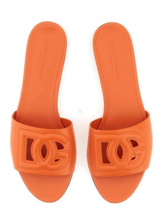  돌체앤가바나 DG 로고 카프스킨 슬리퍼 CQ0436 AY32980244 Orange - DOLCE & GABBANA