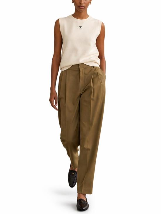  셀린느 울 몬탁 트라우저 RP0DK0V66 15LK Brown - CELINE